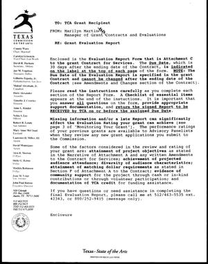 Primary view of object titled '[Letter from Marilyn Martin to TCA Grant Recipient, 1997]'.