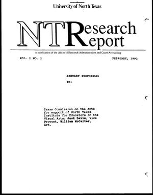 Primary view of object titled '[UNT NT Research Report, Vol. 2 No. 2, February 1992]'.