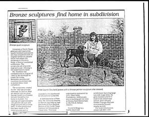 Primary view of object titled '[Bronze sculptures find home in subdivision, January 8, 1995]'.