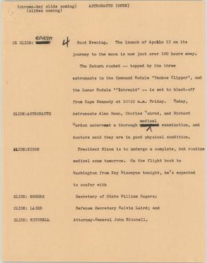 Primary view of object titled '[News Script: Astronauts  ]'.