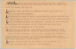 Primary view of object titled '[News Script: Mexican Dam]'.