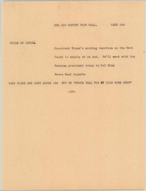 Primary view of object titled '[News Script: Del Rio Report]'.