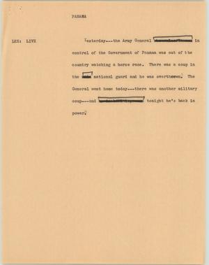 Primary view of object titled '[News Script: Panama]'.