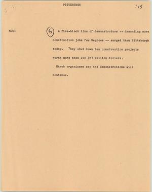 Primary view of object titled '[News Script: Pittsburgh]'.