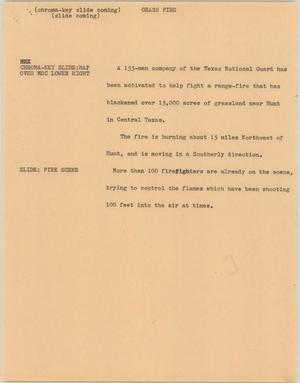 Primary view of object titled '[News Script: Grass Fire]'.