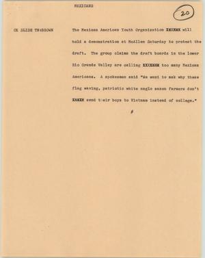 Primary view of object titled '[News Script: Mexicans]'.