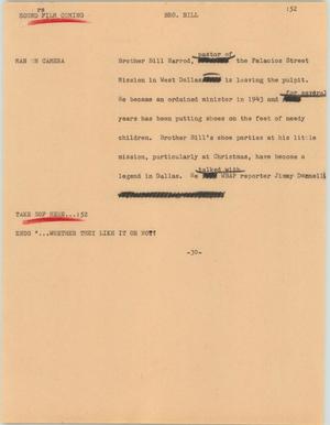 Primary view of object titled '[News Script: Bro. Bill]'.
