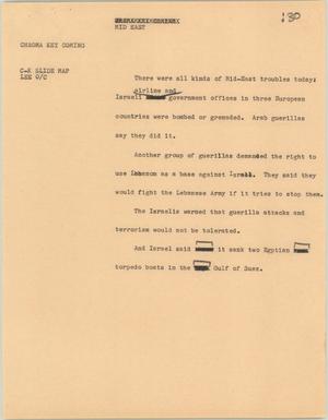 Primary view of object titled '[News Script: Mid East]'.