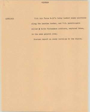 Primary view of object titled '[News Script: Vietnam bombing]'.