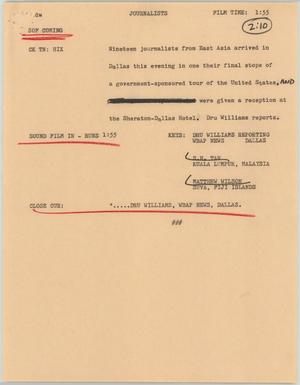 Primary view of object titled '[News Script: Journalists]'.