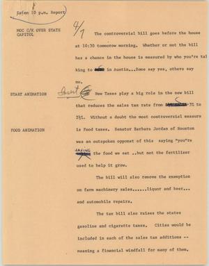 Primary view of object titled '[News Script: Eaton]'.