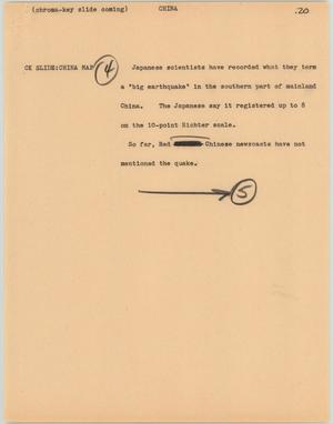 Primary view of object titled '[News Script: China]'.