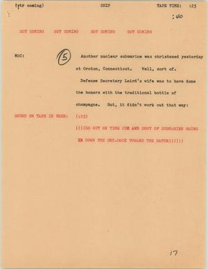 Primary view of object titled '[News Script: Ship]'.