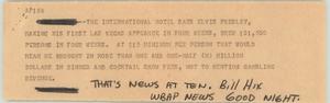 Primary view of object titled '[News Script: Elvis at hotel]'.