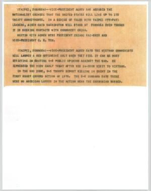 Primary view of object titled '[News Script: Associated Press reports]'.