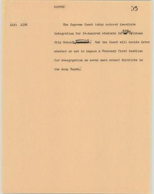 Primary view of object titled '[News Script: SCOTUS]'.