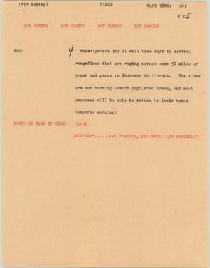 Primary view of object titled '[News Script: Fires]'.