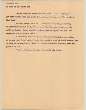 Primary view of object titled '[News Script: Perot on NYE]'.