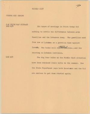 Primary view of object titled '[News Script: Middle East]'.