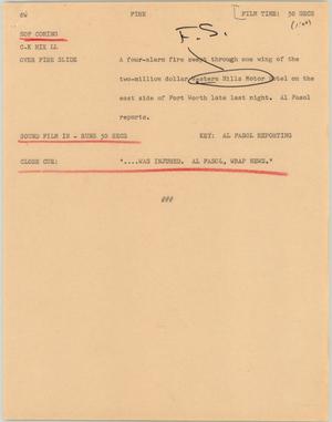 Primary view of object titled '[News Script: Fire]'.
