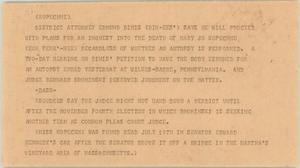 Primary view of object titled '[News Script: Kopechne]'.