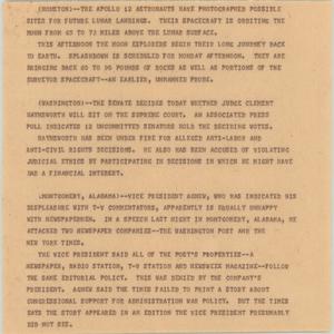 Primary view of object titled '[News Script: Miscallanious news bulletins]'.
