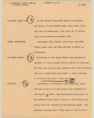 Primary view of object titled '[News Script: Apollo Eleven and Twelve]'.