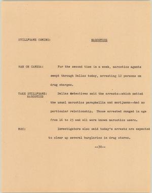 Primary view of object titled '[News Script: Narcotics]'.