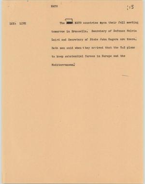 Primary view of object titled '[News Script: NATO]'.