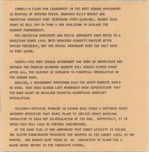 Primary view of object titled '[News Script: Elections and Vietnam]'.