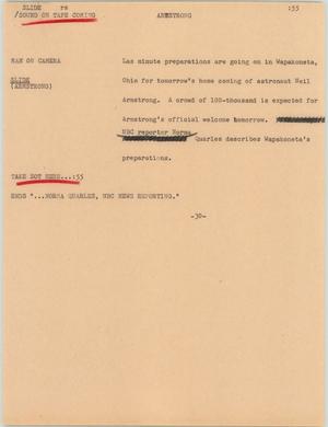 Primary view of object titled '[News Script: Armstrong]'.