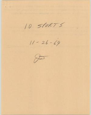 Primary view of object titled '[News Script: 10PM Sports]'.