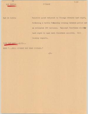 Primary view of object titled '[News Script: Chicago]'.