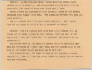 Primary view of object titled '[News Script: Vietnam War reports]'.