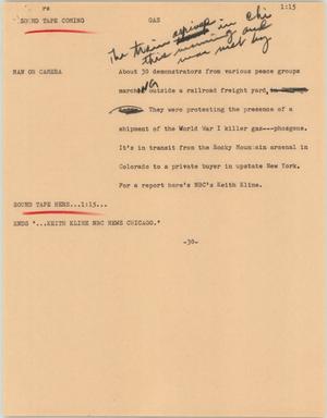 Primary view of object titled '[News Script: Gas]'.