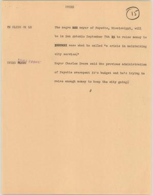 Primary view of object titled '[News Script: Evers]'.