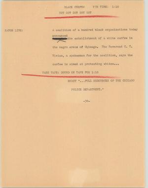 Primary view of object titled '[News Script: Black Curfew]'.