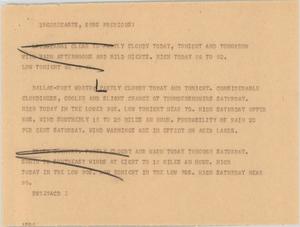 Primary view of object titled '[News Script: Forecasts]'.