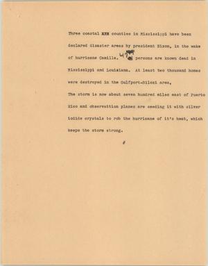 Primary view of object titled '[News Script: Gulf coast affected]'.