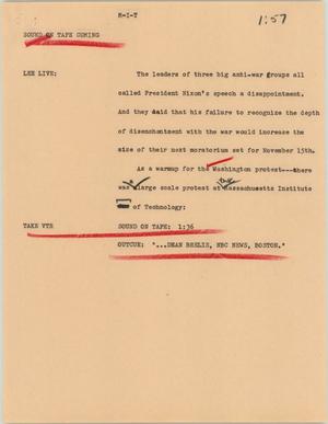 Primary view of object titled '[News Script: MIT]'.