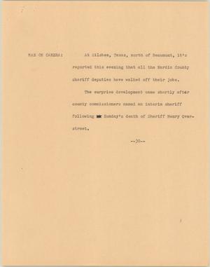 Primary view of object titled '[News Script: Silsbee Police Protest]'.