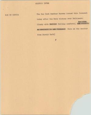 Primary view of object titled '[News Script: Weather Intro]'.