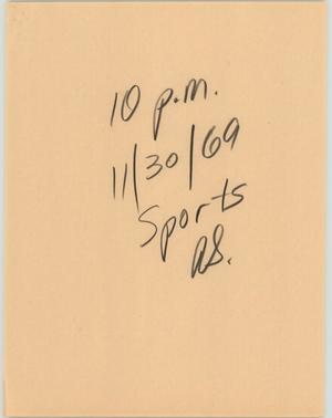 Primary view of object titled '[News Script: 10PM Sports]'.