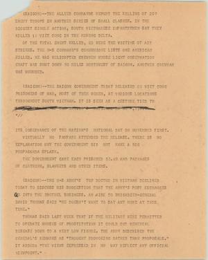 Primary view of object titled '[News Script: Vietnam War bulletins]'.