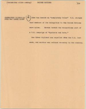 Primary view of object titled '[News Script: United Nations]'.