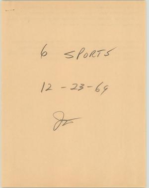 Primary view of object titled '[News Script: 6PM Sports]'.