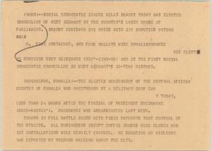 Primary view of object titled '[News Script: International news bulletin]'.