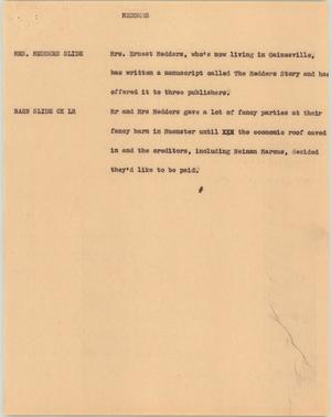 Primary view of object titled '[News Script: Medders]'.