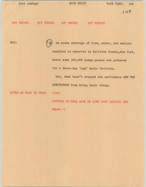 Primary view of object titled '[News Script: Rock Music]'.