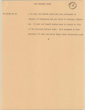 Primary view of object titled '[News Script: Hot Blooded Youth]'.